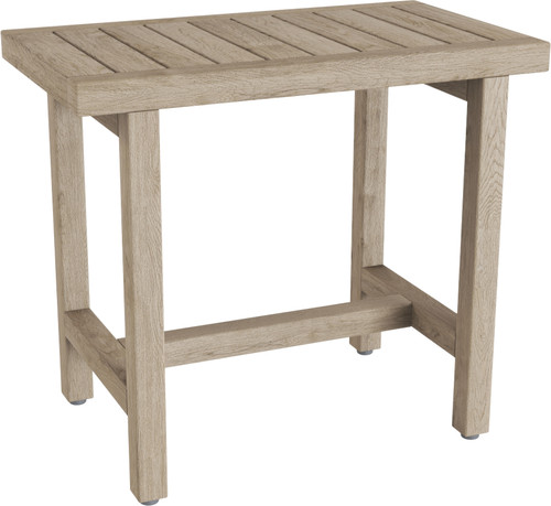 Patented 24" Spa Mist-Shield Lotus Teak Shower Bench with Elevated Height
